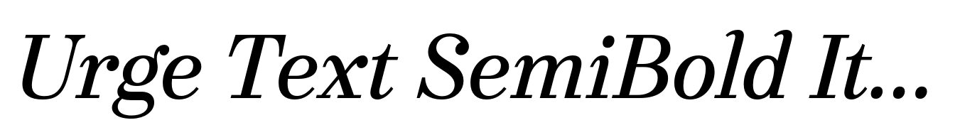 Urge Text SemiBold Italic
